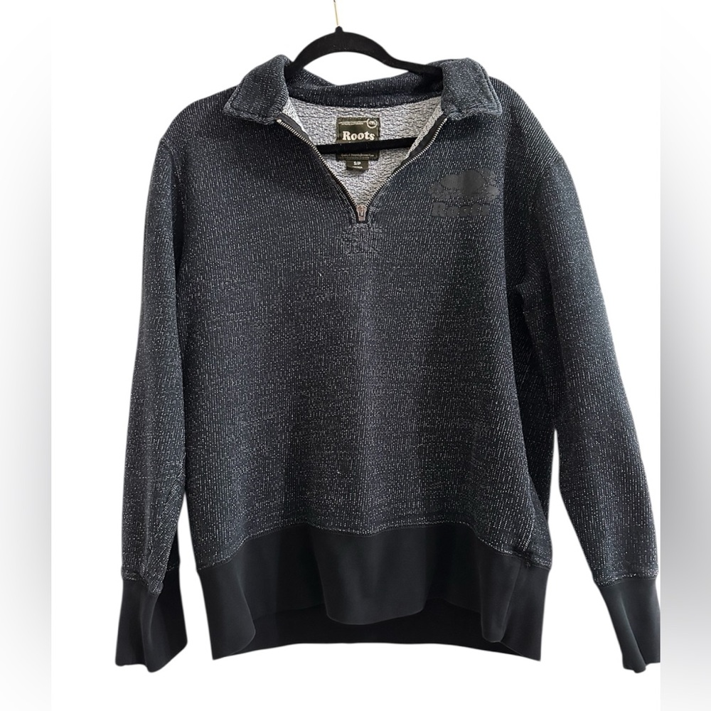 Roots Canada Quarter Zip Pullover Sweatshirt with Collar, Organic Cotton